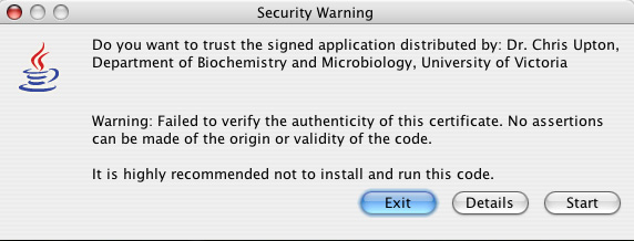 Java Web Start Warning